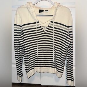 Armani Exchange V-Neck Striped Hoodie for Men size Small | S